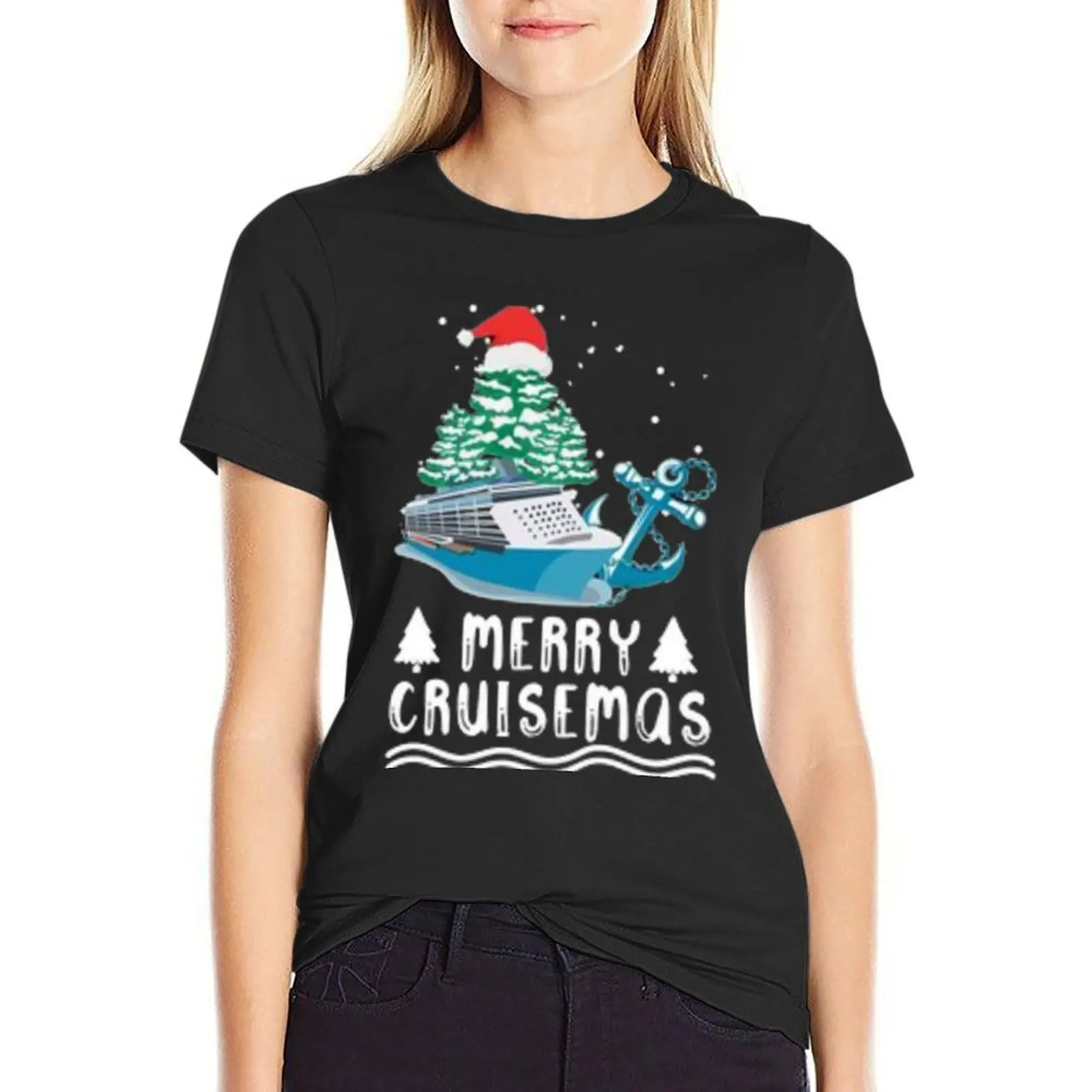 

Merry Cruisemas T-Shirt graphics new edition t-shirt dress for Women long