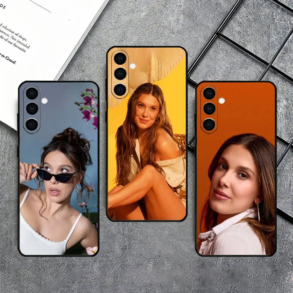 Millie Bobby Brown  Phone Case For Samsung Galaxy A73,A72,A71,A70,A53,A52,A51,Others Soft Black Cover
