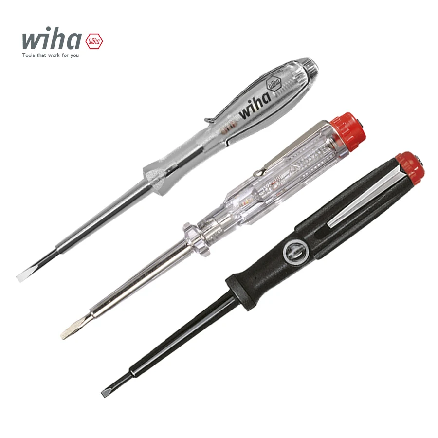 WIHA Tester Screwdriver for Measuring Circuit Electrical Penand and Slotted Screws Voltage Tester Electric Test Pen 05271|34745