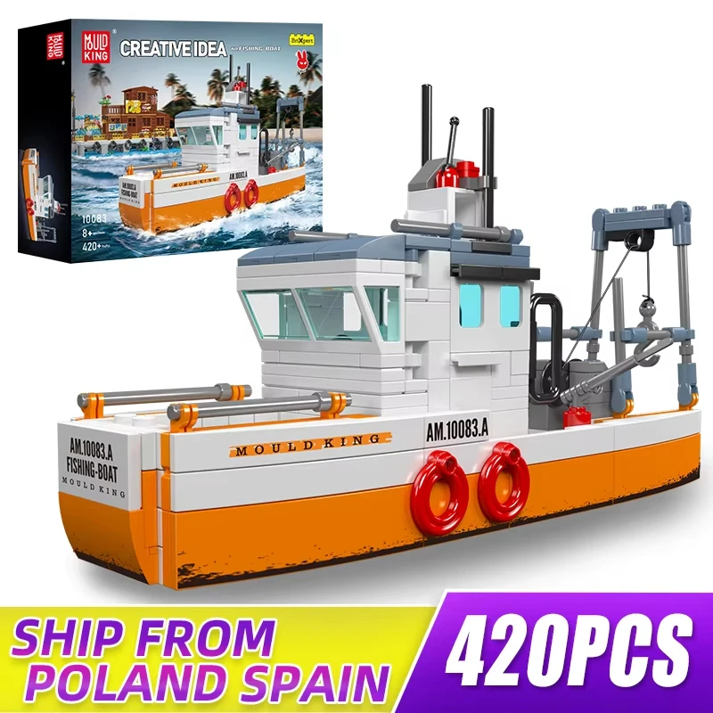 

MOLD KING DIY 10083 Городская рыбацкая лодка, строительные блоки, модель, креативная сборка, кирпичи, игрушки, подарок на день рождения для детей, игрушки для мальчиков и девочек
