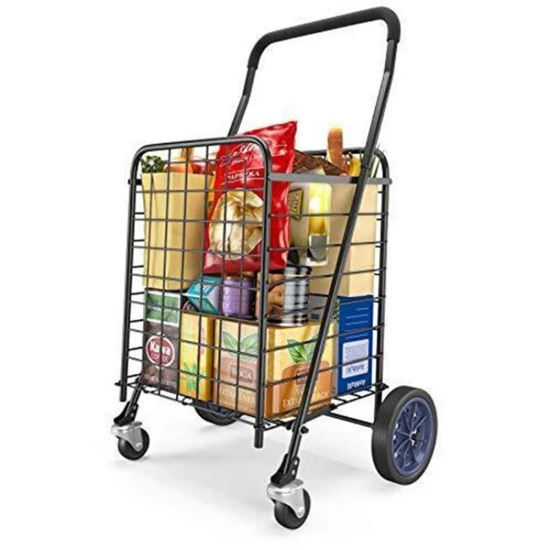 Carrinho de compras com rodas giratórias duplas personalizadas