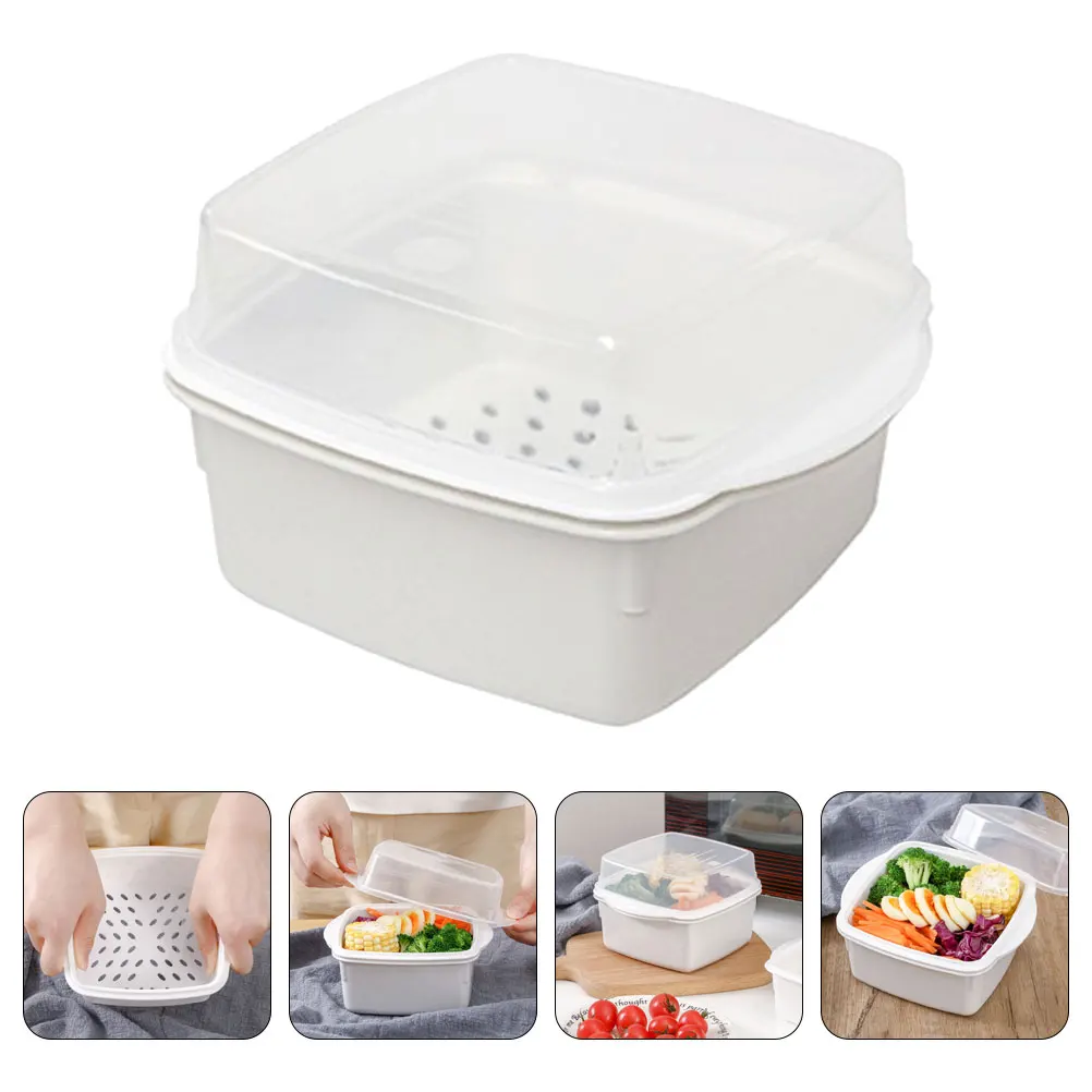 Microwave Vegetable Steamer Box Double Layer Plastic Steamer Kitchen Steaming Case With Lid for Cooking Supply Daily Use