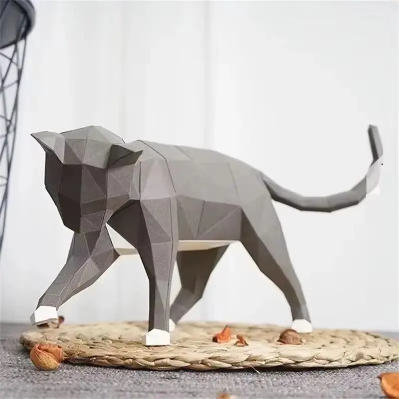 

Набор бумажных моделей «Играющий кот», креативный домашний декор для стола, реквизит, 3D DIY, геометрические бумажные фигурки ручной работы, ремесленный проект, пазлы, игрушки