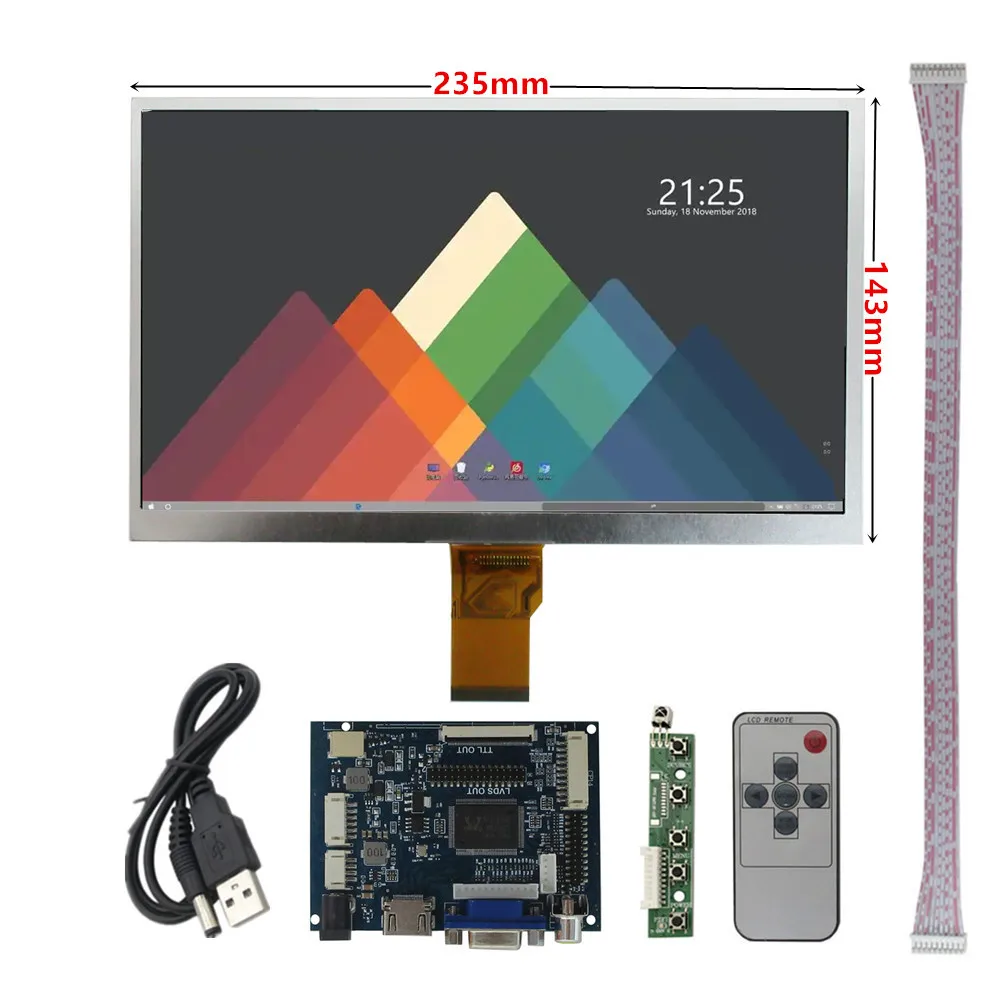 7/8/9/10.1 بوصة 1024*600 شاشة عرض LCD + HDMI-متوافق VGA لوحة للقيادة طقم مراقبة لعرض صور الفيديو الإعلانية