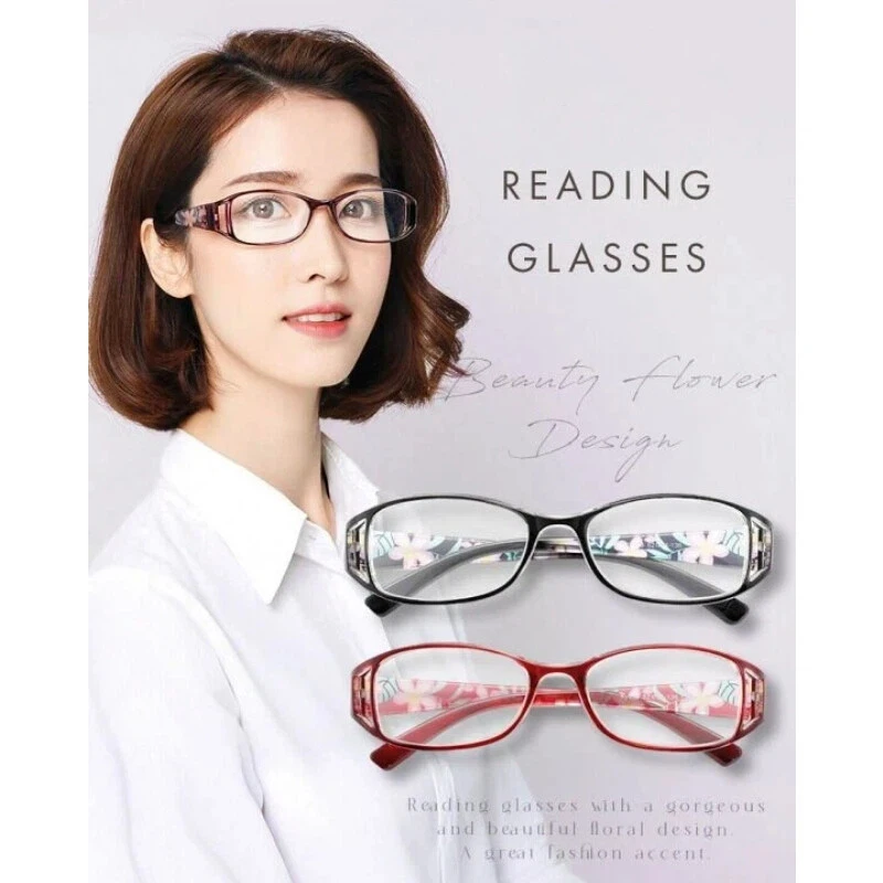 Gemusterte Lesebrille für Damen, modische Musterdruck-Brille, Damenbrille, leicht, bunt, rechteckig zum Lesen