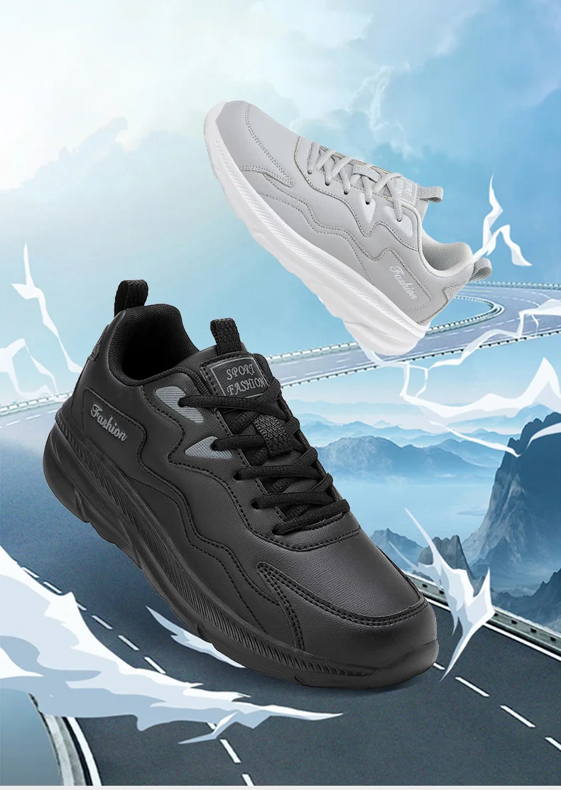 Sneakers Herrenschuhe Weiche Mokassin-Schuhe Bequeme Freizeitschuhe für Herren Einfarbig Schwarz Grau Herren-Gehschuhe Übergrößen 39-46 – Detail 3
