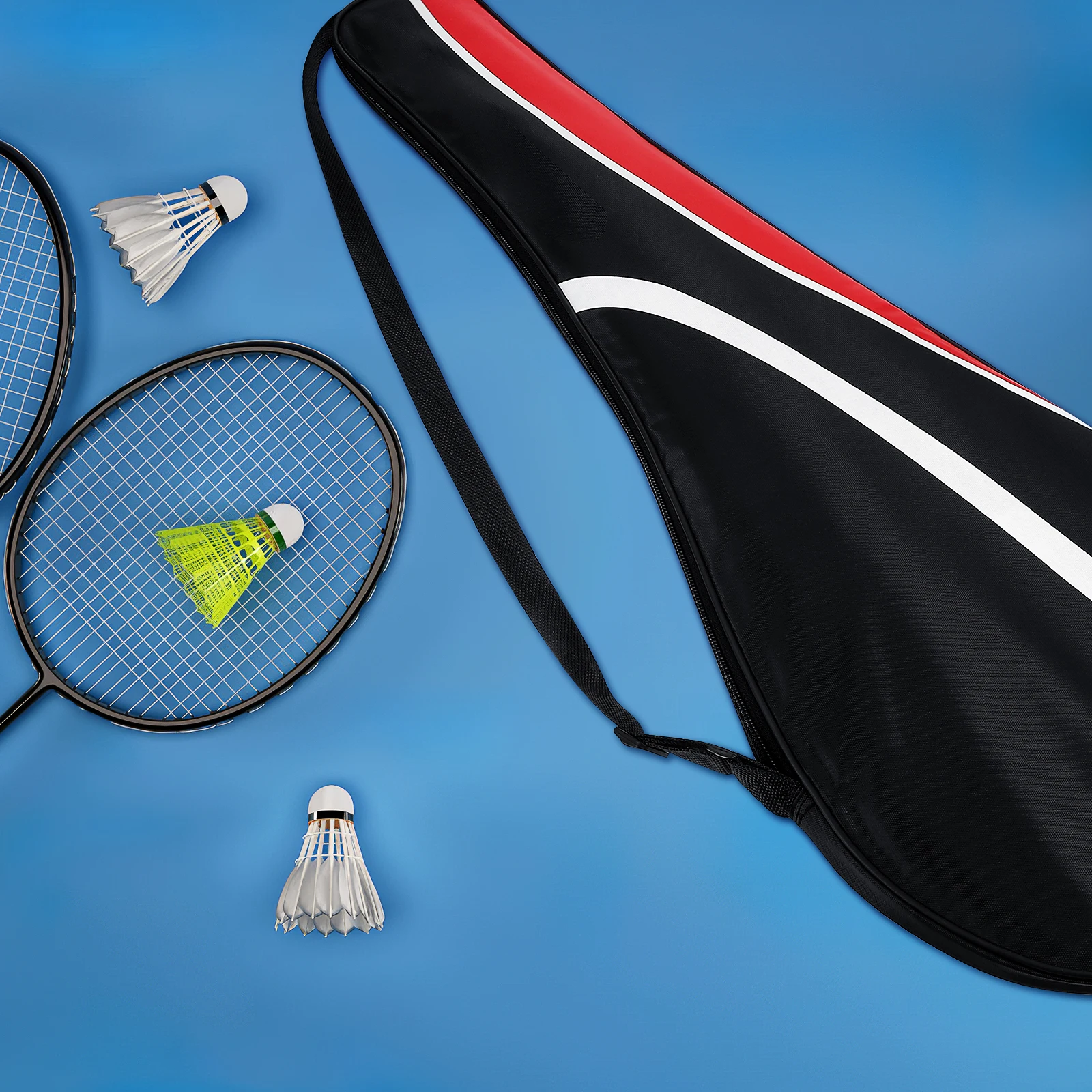 

Badminton Racket Bag Oxford Cloth Durable Smooth Zipper Adjustable Strap Storage Sleeve Outdoor Racket Cover For Tennis Racquet