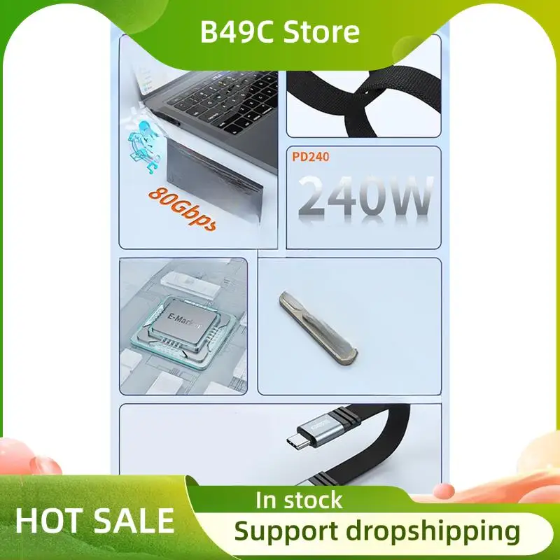 B49C Charging Cable 15Cm Braided Process Portable Flexible For Data Transmission And Charging