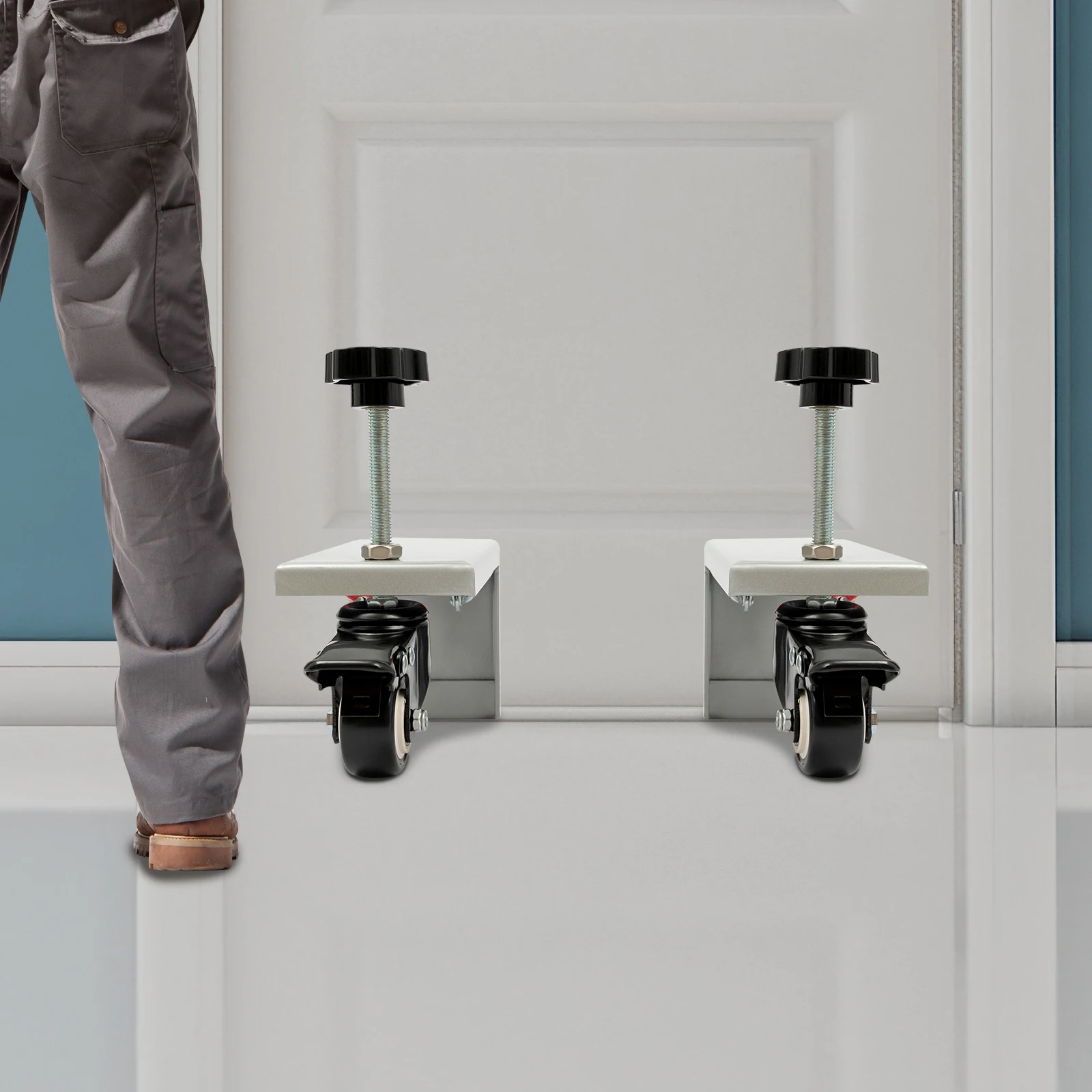 

Набор для установки дверей (2 шт.), выдерживающий нагрузку до 450 кг, серебристый, железный, с держателем прижимной пластины