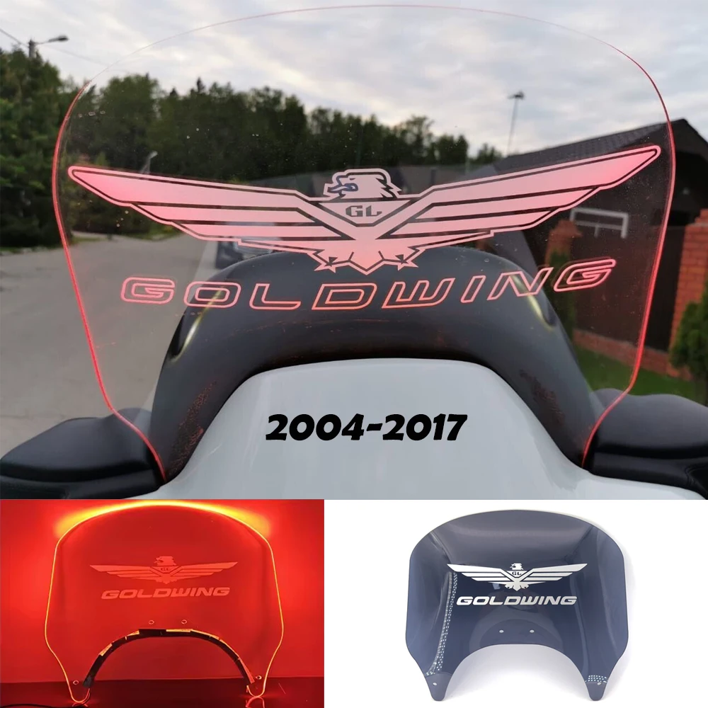 

GL1800 Black Rear windshield LED light Windshield For Honda Goldwing 1800 Gold Wing 2004-2010-2017 Acrylic Rear air deflector