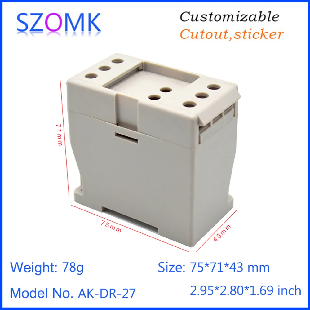 4Pieces electrical plastic boxes din rail enclosure 80*71*43mm instrument case, szomk 2015 new junction boxes