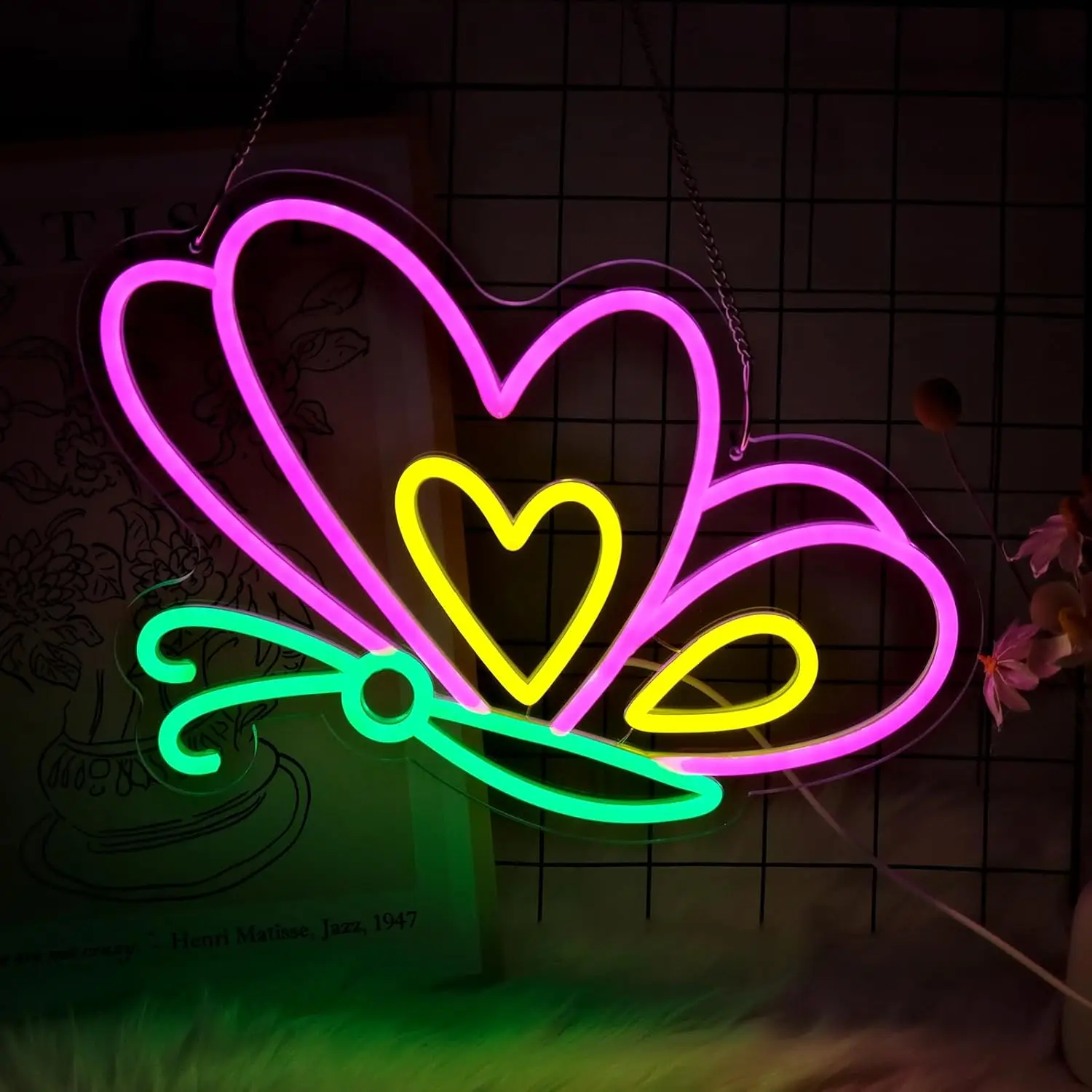 

Butterfly Neon Sign Dimmable Neon Lights for Bar Club Bedroom Hotel Man Cave Wedding Decor Aesthetics Draw Birthday Gifts