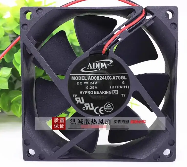

Ltsf For ADDA AD0824UX-A70GL DC 24V 0.29A 80x80x25mm 2-Wire Server Cooling Fan 8cm