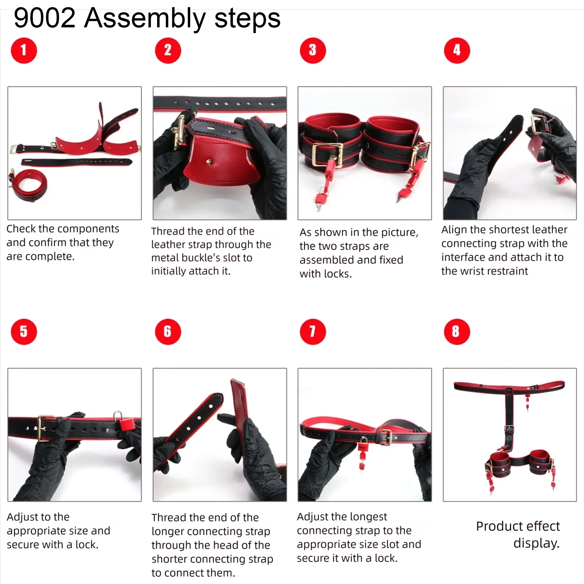 QKKQ Mikrofaser Schulter Handgelenk Zurückhaltung Handschellen Band Sexy Cosplay Spiel Bindung Körper BDSM Slave Männliche Hoden Bondage Strap