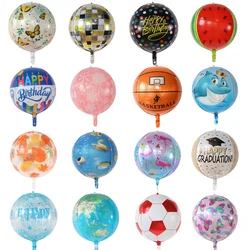 5pcs 22 Inch Round 4D Ball Aluminium Foil Balloon Rose Gold Silver Ballon Birthday Party Wedding Decoration Kids Helium Baloon