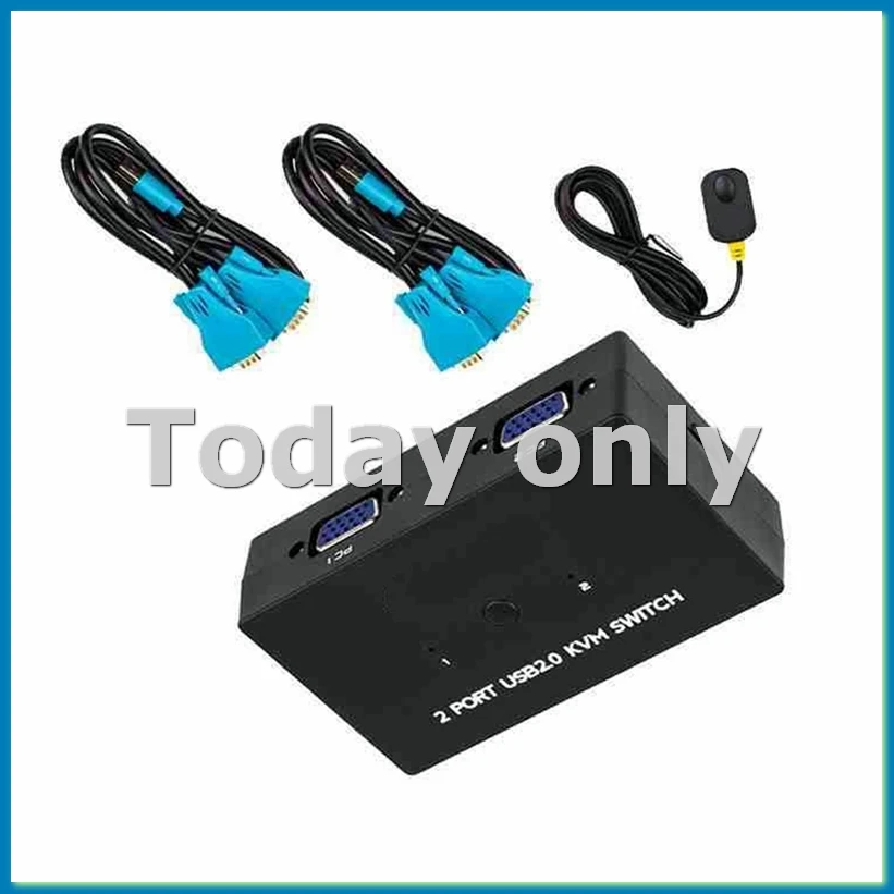 

2-портовый KVM-переключатель VGA «два в одном» с настольным контроллером, общий набор клавиатуры, мыши и монитора-A23U