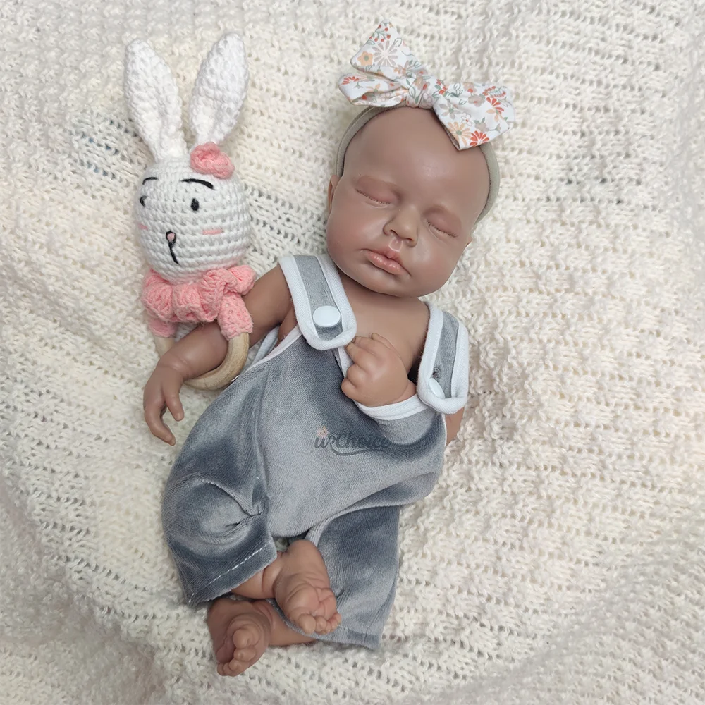 Slapende jongen siliconen reborn baby 12" zachte huid mini-poppen levendig handbeschilderd pasgeboren baby's voor verzamelobjecten festivalgeschenken