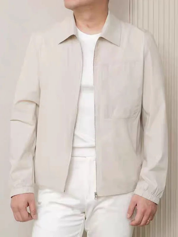 سترة رجالية خفيفة الوزن بسحاب، مناسبة للأعمال والملابس غير الرسمية، سريعة الجفاف، توفر حماية من الشمس، أنيقة للربيع والصيف، ت...