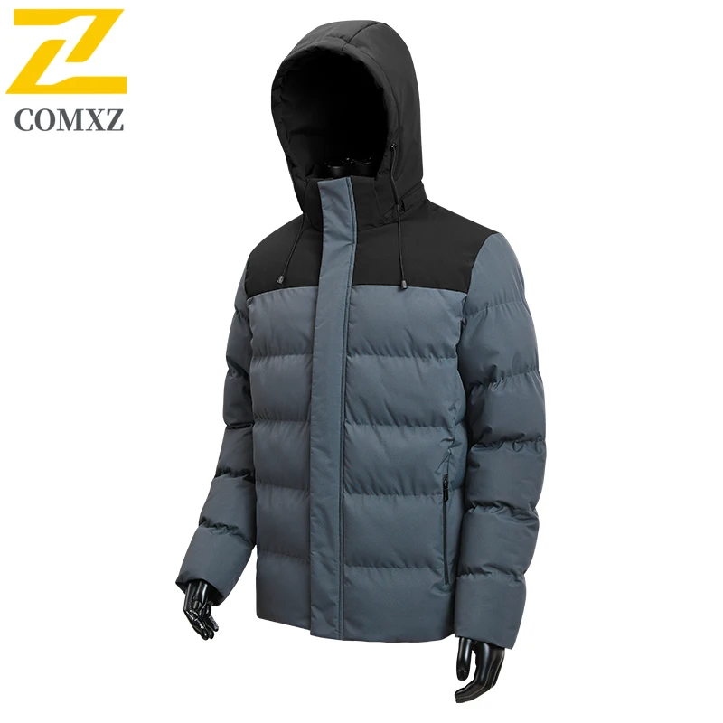 2025 High Quality Winter Jacket Men's Trendy Splicing Thick Warm Padding Coat Casual Men Down Jackets Outdoor Daily Hooded Parka