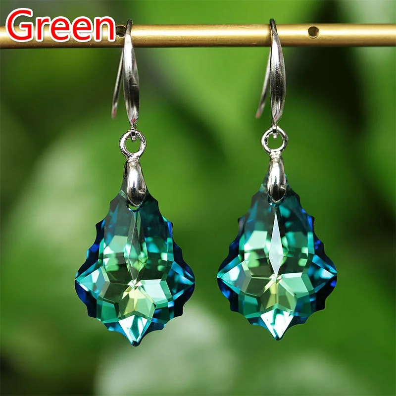 Boucles d'oreilles en plaqué argent pour femmes, bijoux fantaisie, simples, tendance, bleu