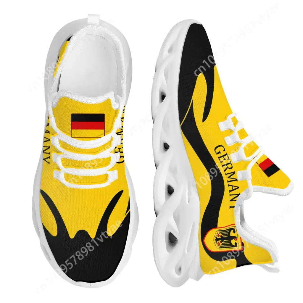 New German Flag Design Sneakers Russian National Emblem Printing Comfortable Platform Casual Shoes Girls Non-slip Lace-up Shoes