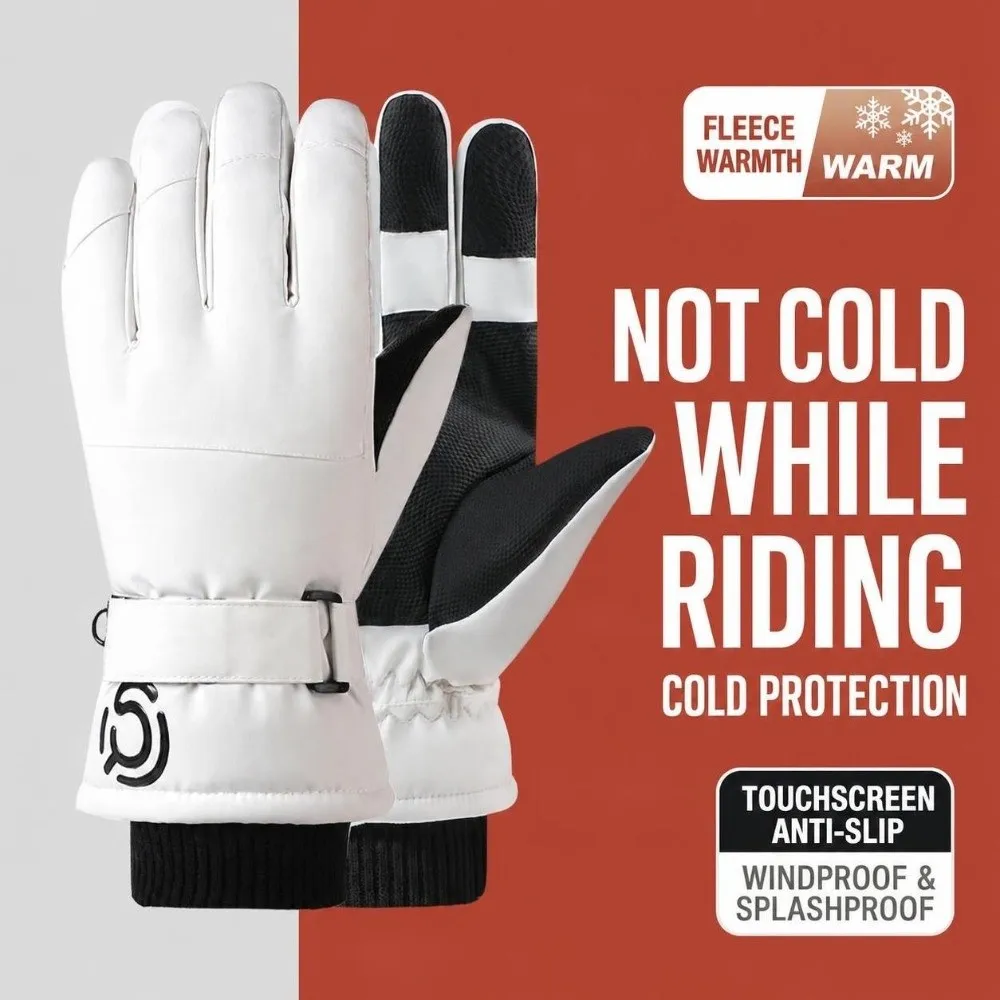 Trendy Windproof Skiing Gloves Keep Warm Thickened Outdoor Cycling gloves Cold-proof Touch-screen Snow Gloves for Men Women