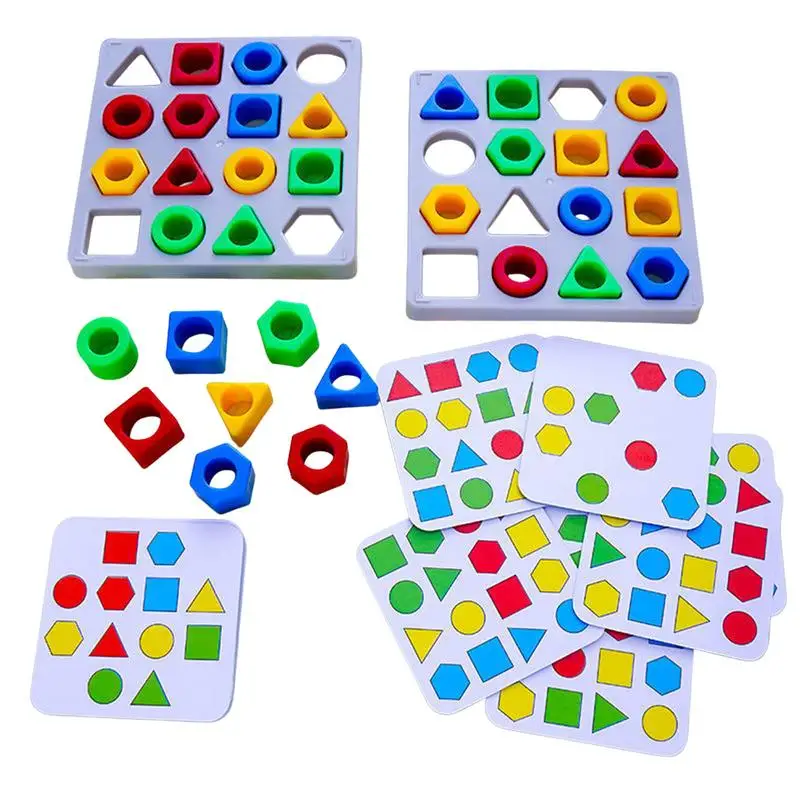 Children Matching Puzzle Toys Colors Geometric Shape Jigsaw Board Games Early Educational Interaction Toys For Kids Battle Games