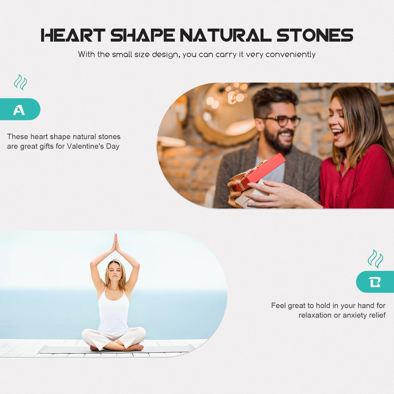 

4Pcs Heart Shaped Labradorite Stones Natural Healing Chakra Balancing Energy Stones Valentine Decorations Relaxation