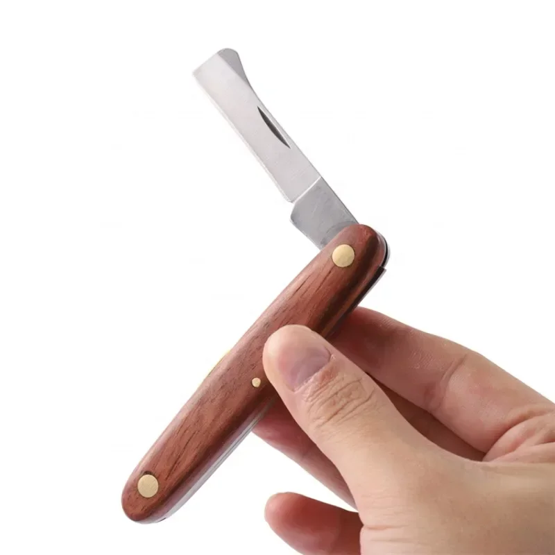 Klapp Pfropfmesser Pflanze Pfropfen Beschneiden Werkzeuge Professionelle Garten Obst Baum Cutter Edelstahl Holzgriff Messer