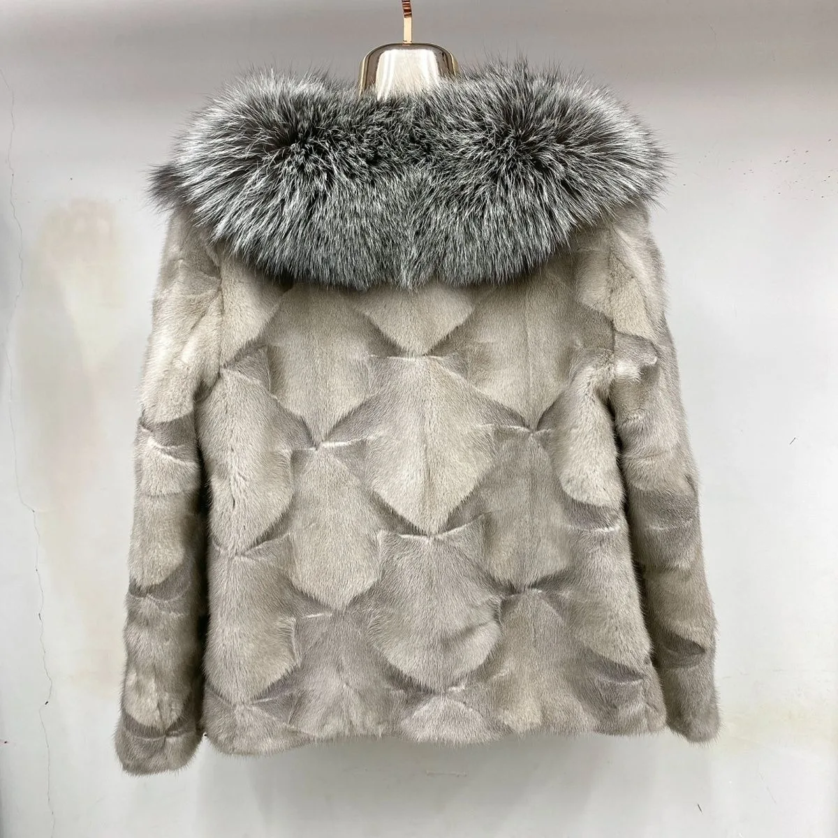 Heiße verkäufe Mode Importiert Nerz Pelzmantel Natürliche Echt Fox Pelz Kragen Kurze Hochwertige Winter Jacke Frauen Echtpelz Mantel