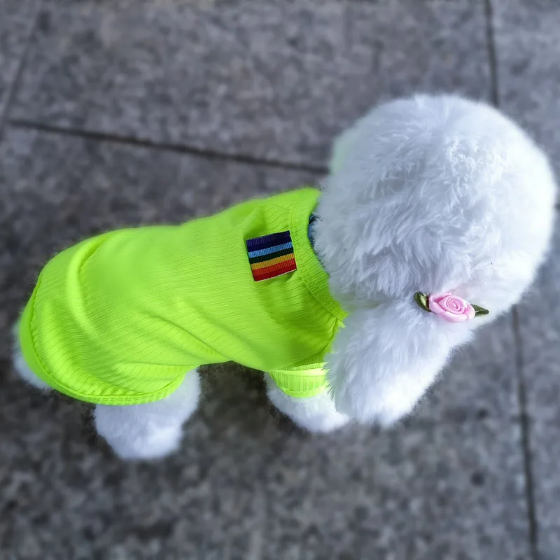 

Pet Clothes Home Spring Summer Teddy Bichon Small Thin Breathable Simple DogTT-shirt
