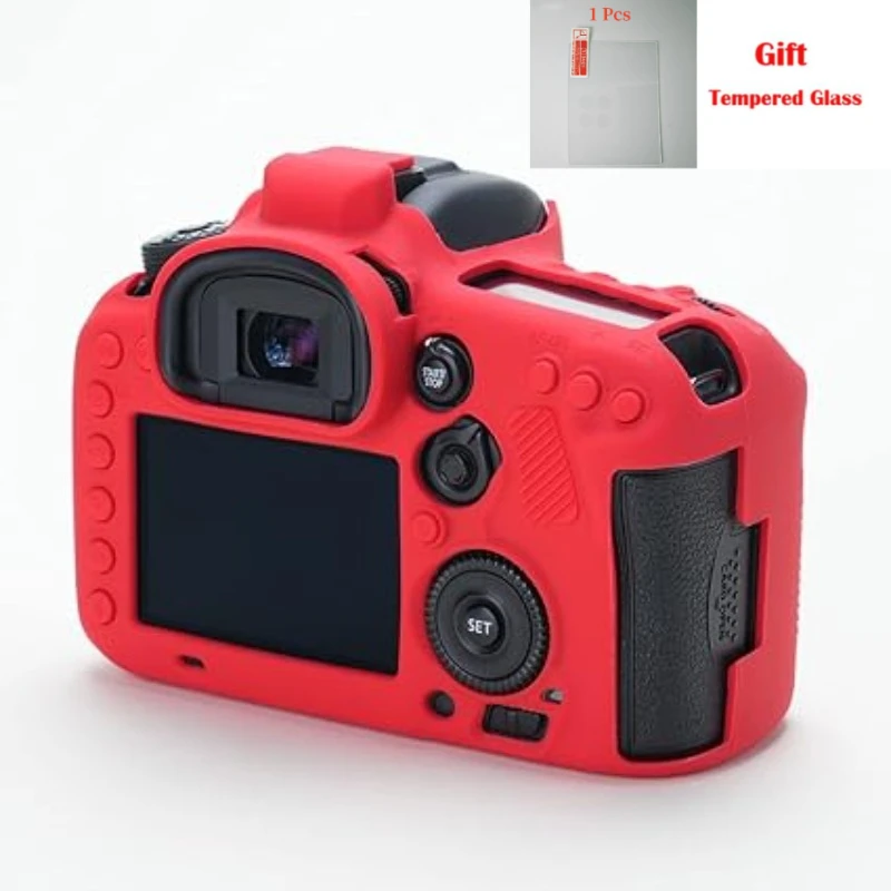 For Canon 7D2 SLR camera bag Soft case Anti-Slip Surface & Weatherproof  7DII Silicone case+ 1PCS Free Tempered Film