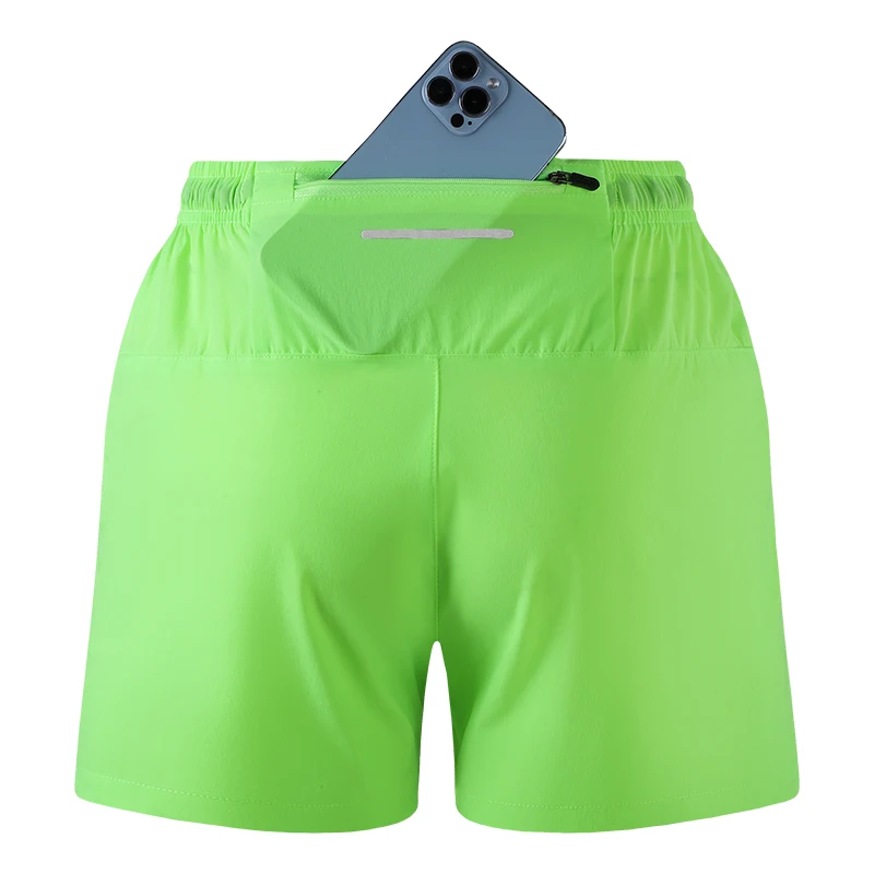 5XL Men's Quick Dry Running Shorts Thin Athletic Workout Shorts Zipper Phone Pocket Reflective Strip Summer Gym Jogging Bottoms