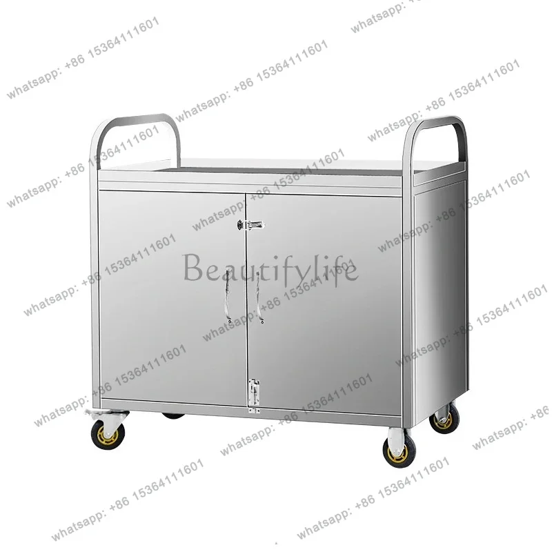 

zj.stainless steel hand push takeaway food stall street stall trolley food delivery cart