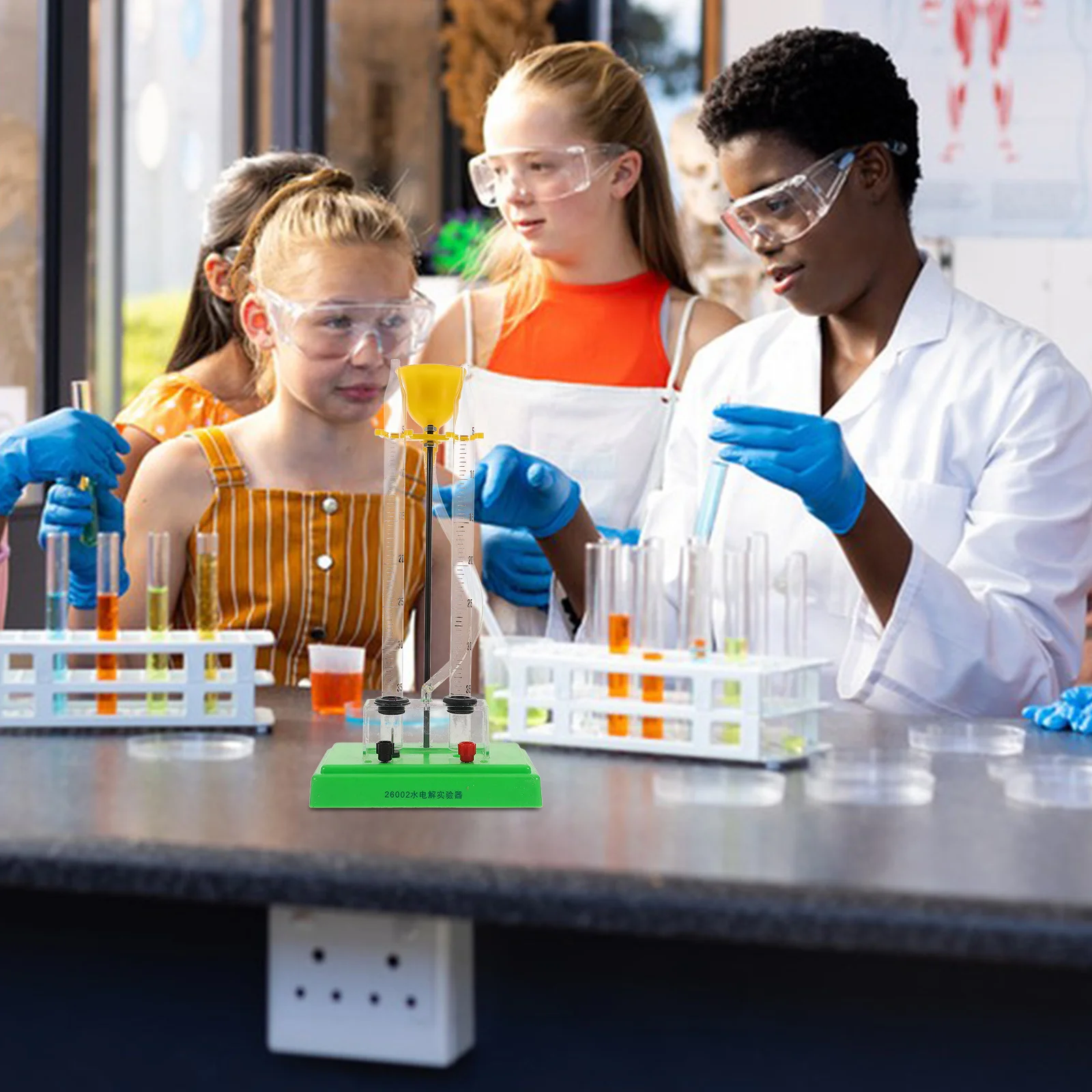 เครื่องอิเล็กโทรไลซิสน้ำ ทนทาน ใช้เป็นสื่อการสอนในห้องปฏิบัติการ แสดงการผลิตออกซิเจน อุปกรณ์วิทยาศาสตร์เพื่อการศึกษา