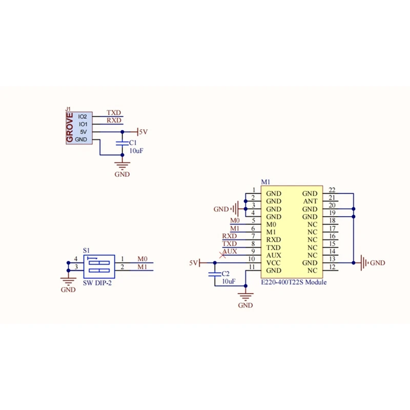 Lora E220 Communication Unit With Antenna 433Mhz Frequency Band LLCC68 Wireless Wake-Up