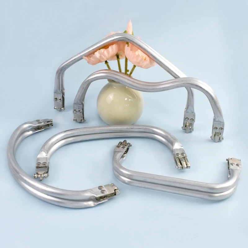 

15-30cm 1/2/4Pcs Metal Internal Kiss Clasp Purse Frame Cloud Bag Rectangle Pipe Clamps Buckle DIY Handmade Bags Handle Accessory