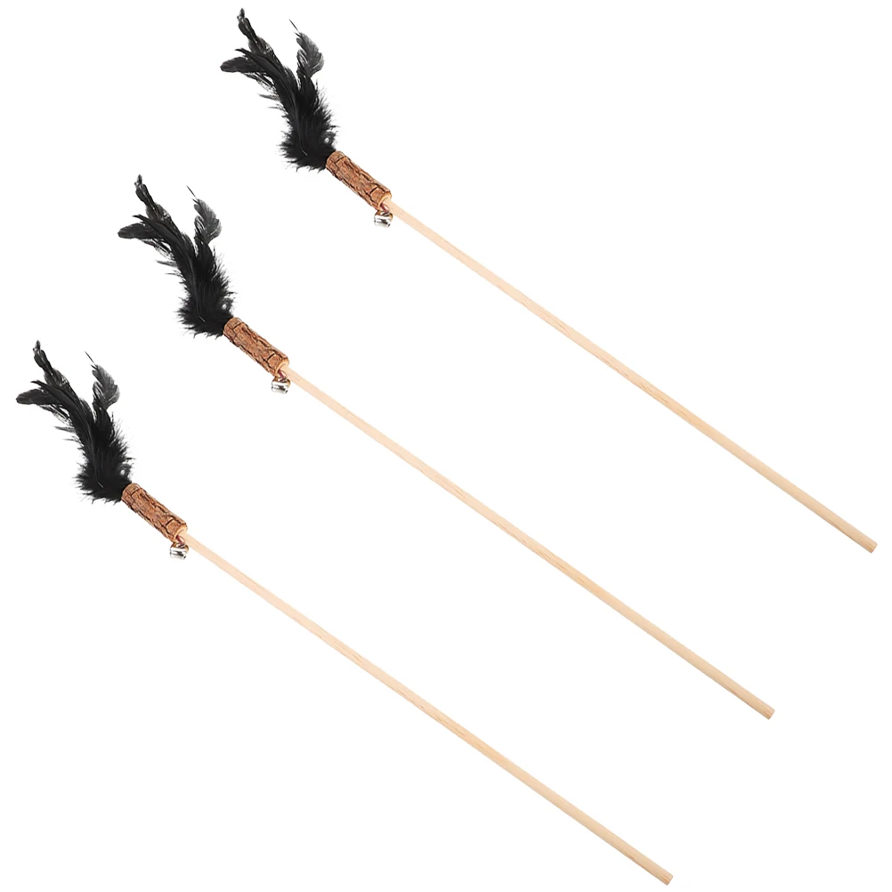 

3 Pcs Cat Teaser Active s for Indoor Cats Funny Entertainment Teasing Wand Stick