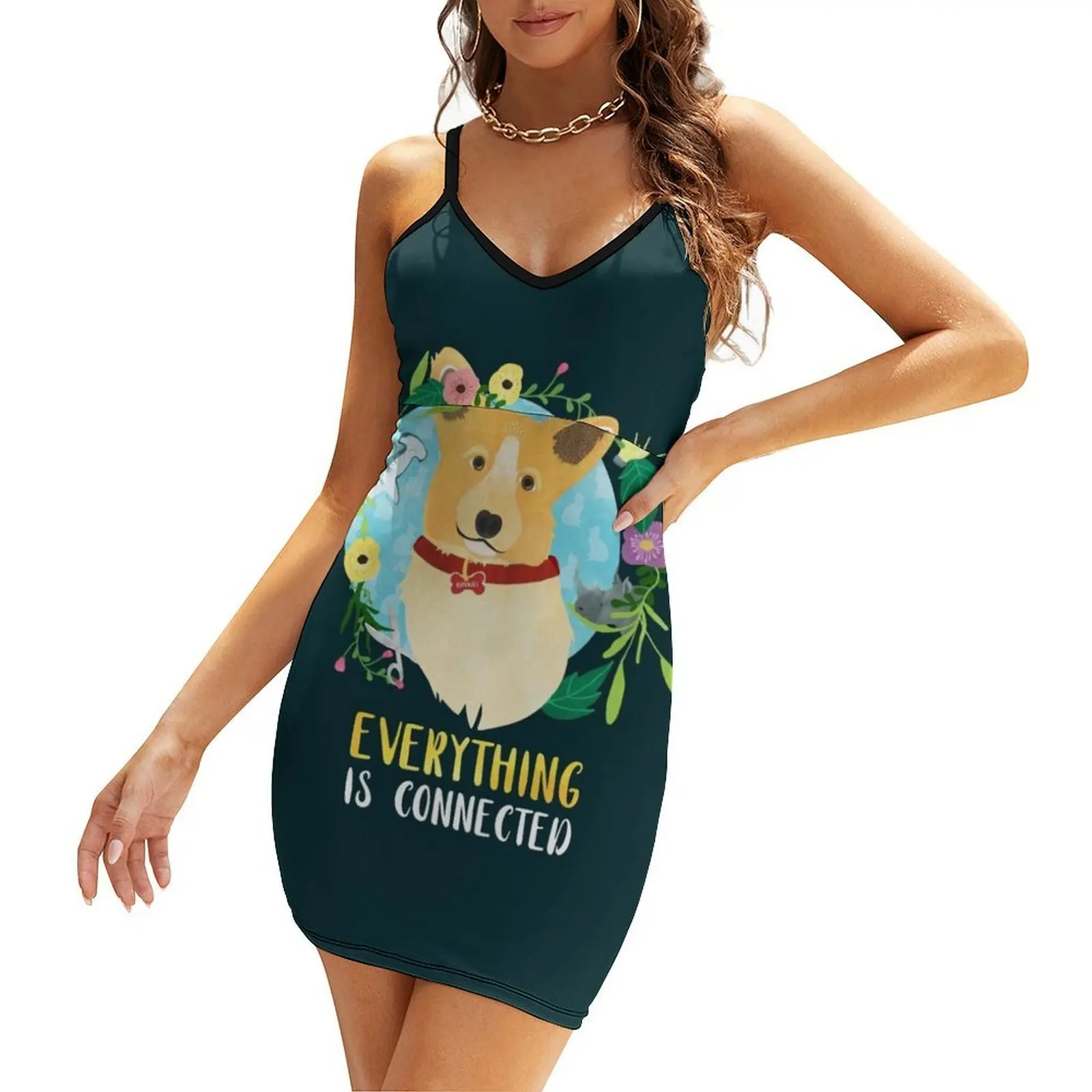 

Dirk Gently - RAPUNZEL Everything is connected Sling Dress evening dress ladies Women's summer dress