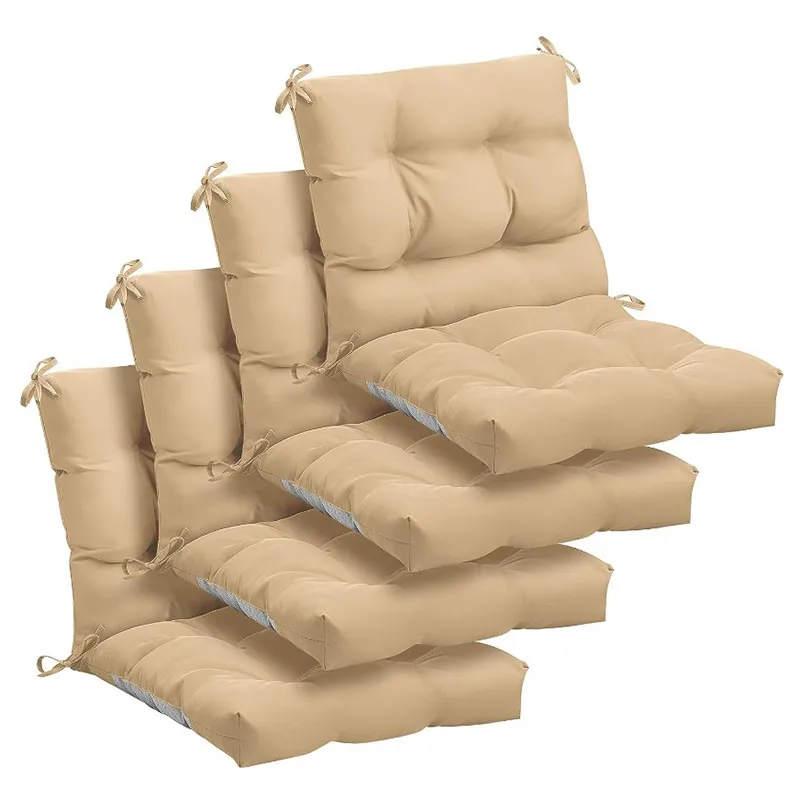 

4 Pcs Outdoor Indoor Seat/Back Chair Cushions Tufted Pillow with Ties All Weather Replacement Cushions cushion chair cushion