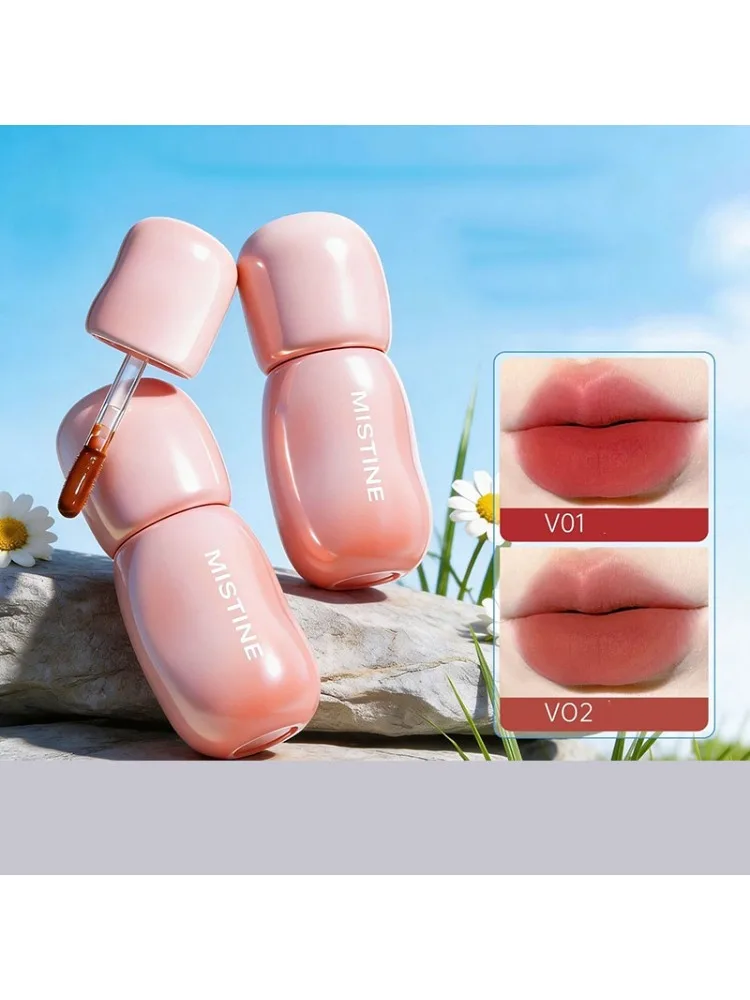 Mistine Lip Glaze Langanhaltender Matter & Glänzender Flüssig-Lippenstift, 3,5g Leichte Feuchtigkeitsspendende Lippenfarbe, Nicht-Klebendes Hochglanz-Finish