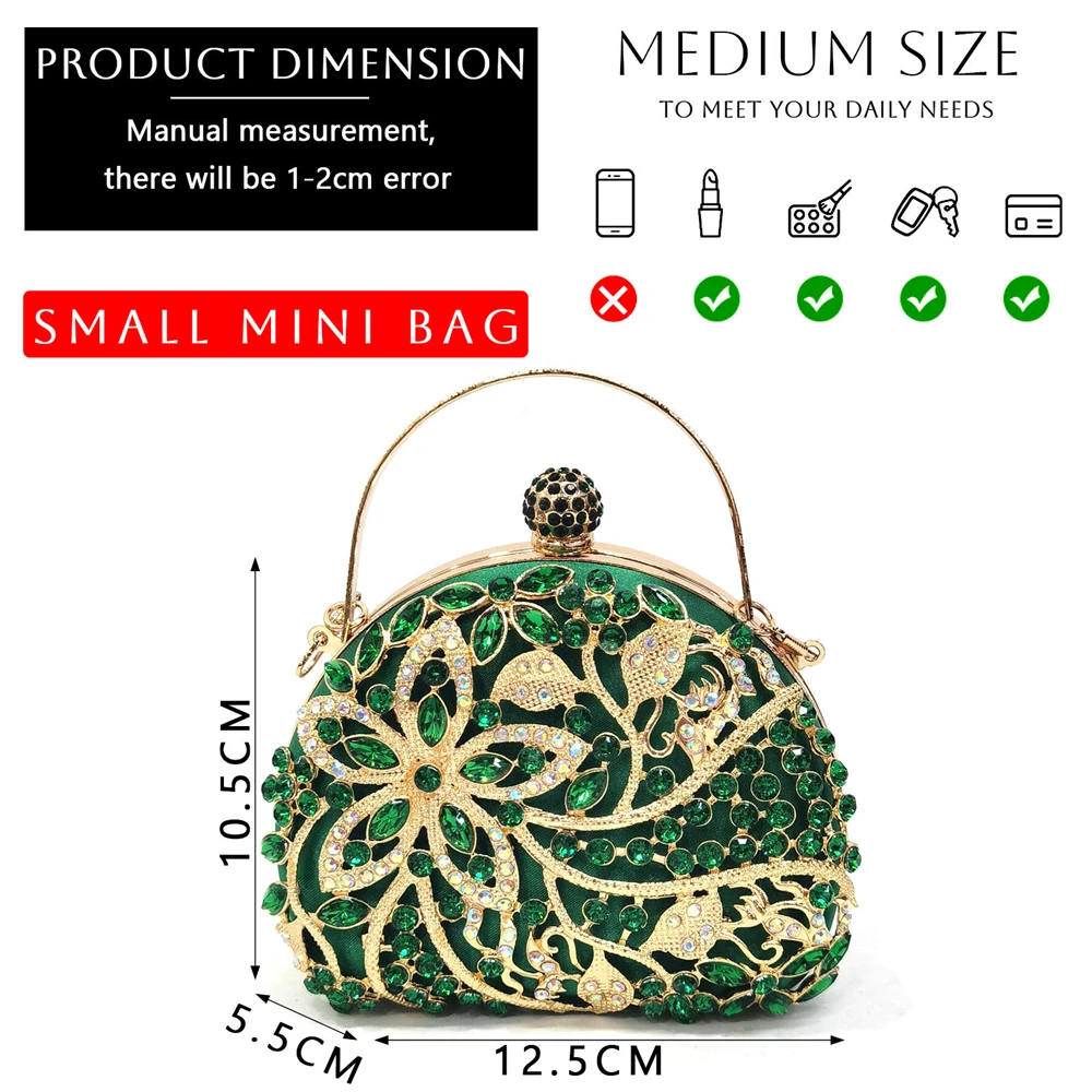 Venus Chan Nigerian Elegant Lace Net Style Green Crystal Low Heel Shoes And Three-Dimensional Mini Bag Commuter Women\'s Shoes