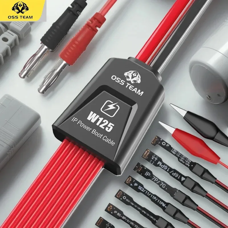 

OSS W125 Multi-tool IP Power Boot Cable 8-in-1 for IPhone 7-16PM Power Booting Smartphone Repair Power Supply Testing Line Tools