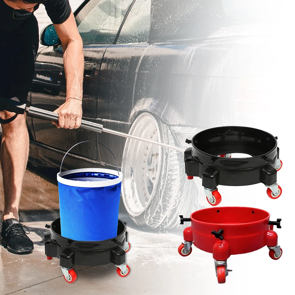 Bucket Dolly with Wheels, Rolling Bucket Dolly with 360° Swivel Bucket Roller Removable Truck with Wheels Storage Tray Heavy Dut