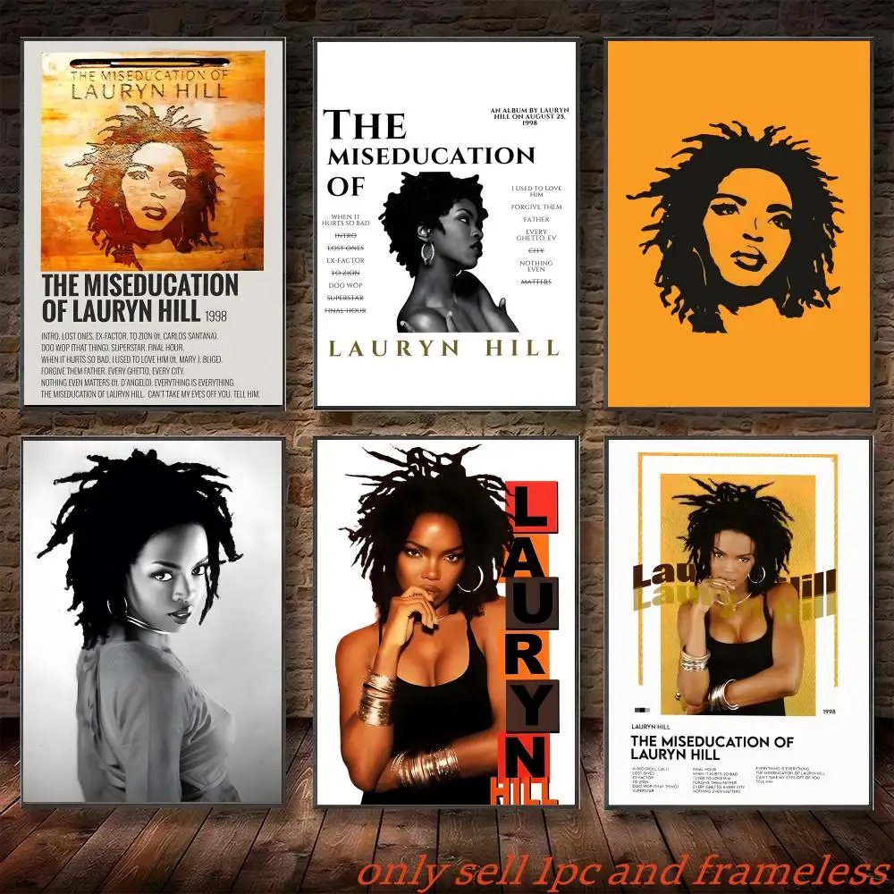 Popular rapper Singer L-Lauryn Hill Poster Poster Painting Prints Wall Art Picture Film Room Home Bar Cafe Decor Mural