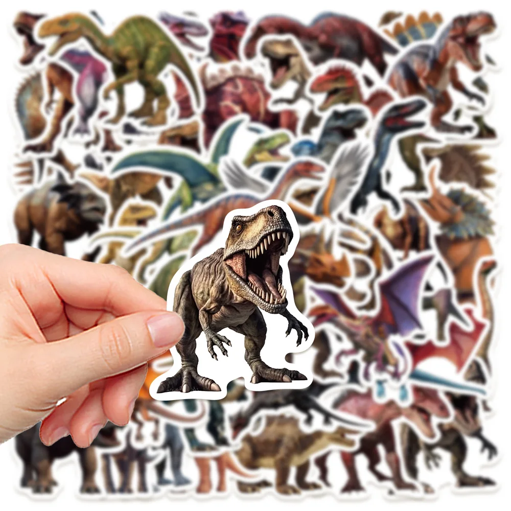 50pcs Ins Style Realistic Dinosaur Series Graffiti Stickers Suitable for Helmets Desktop Wall Decoration DIY Sticker Pack