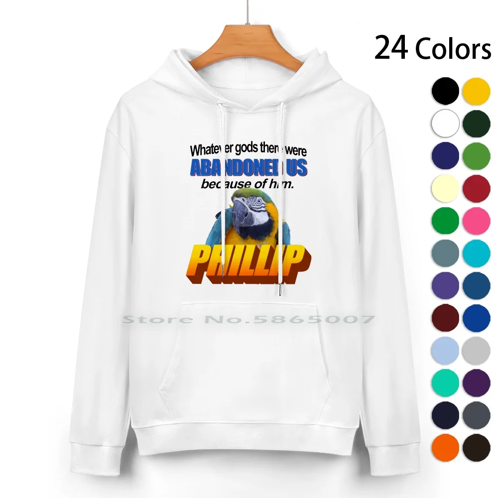 Phillip The Evil Pure Cotton Hoodie Sweater 24 Colors Phillip Parrot Funny Meme Joke Windows Xp Oddly Specific Bizarre Ominous