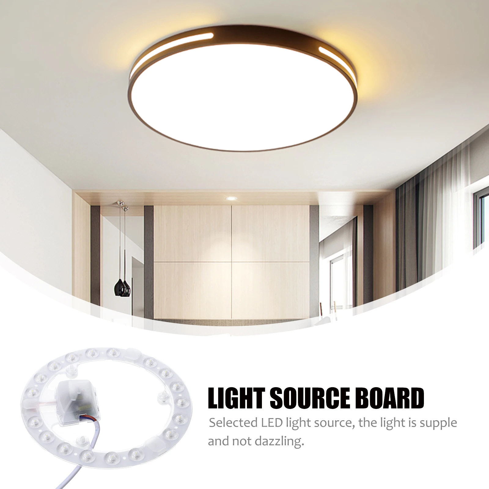 

Household Round Led Light Source Board For Ceiling Lamp Transformation Lighting Panel Lamp Accessory Durable Moisture Proof Easy