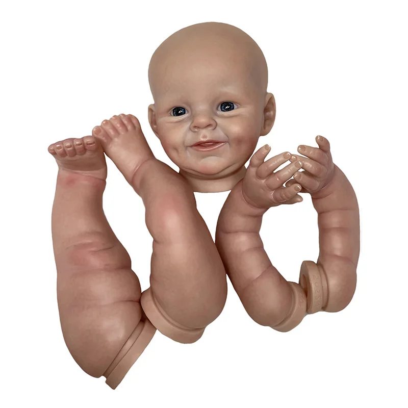 22Inch Reborn Doll Kit Painted Already DIY Bebe Doll Kits Cloth Body Open Eyes Kуклы для девочек Pеборн готовый