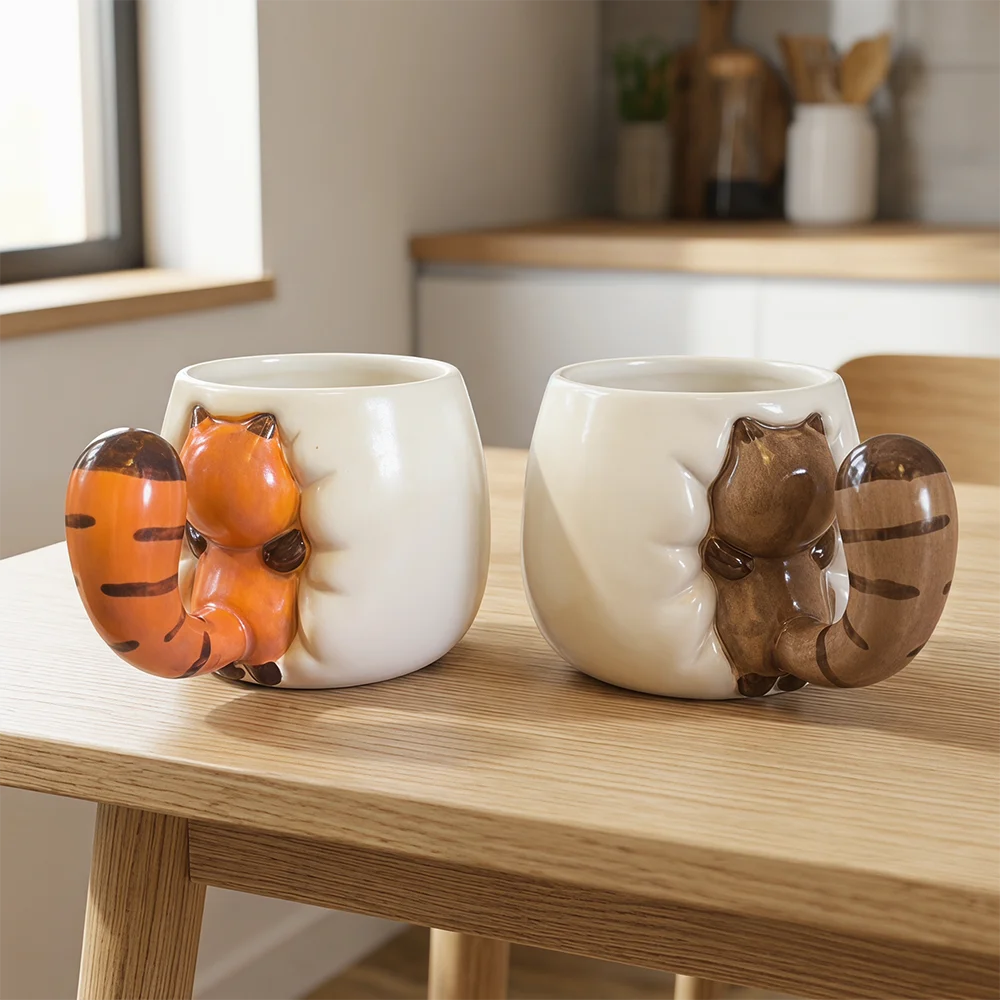 Hot Sale Conch Shaped Ceramic Mug Home 3D Stereo Coffee Milk Water Cup Creative Nordic Mugs Home Kitchen Breakfast Cups